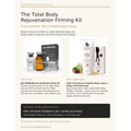 The Total Body Rejuvenation Firming Kit brochure featuring JEU'DEMEURE DermiShuttle Lifting Kit and LADY B Firming Body Lotion with Italian FIR Smartwear
