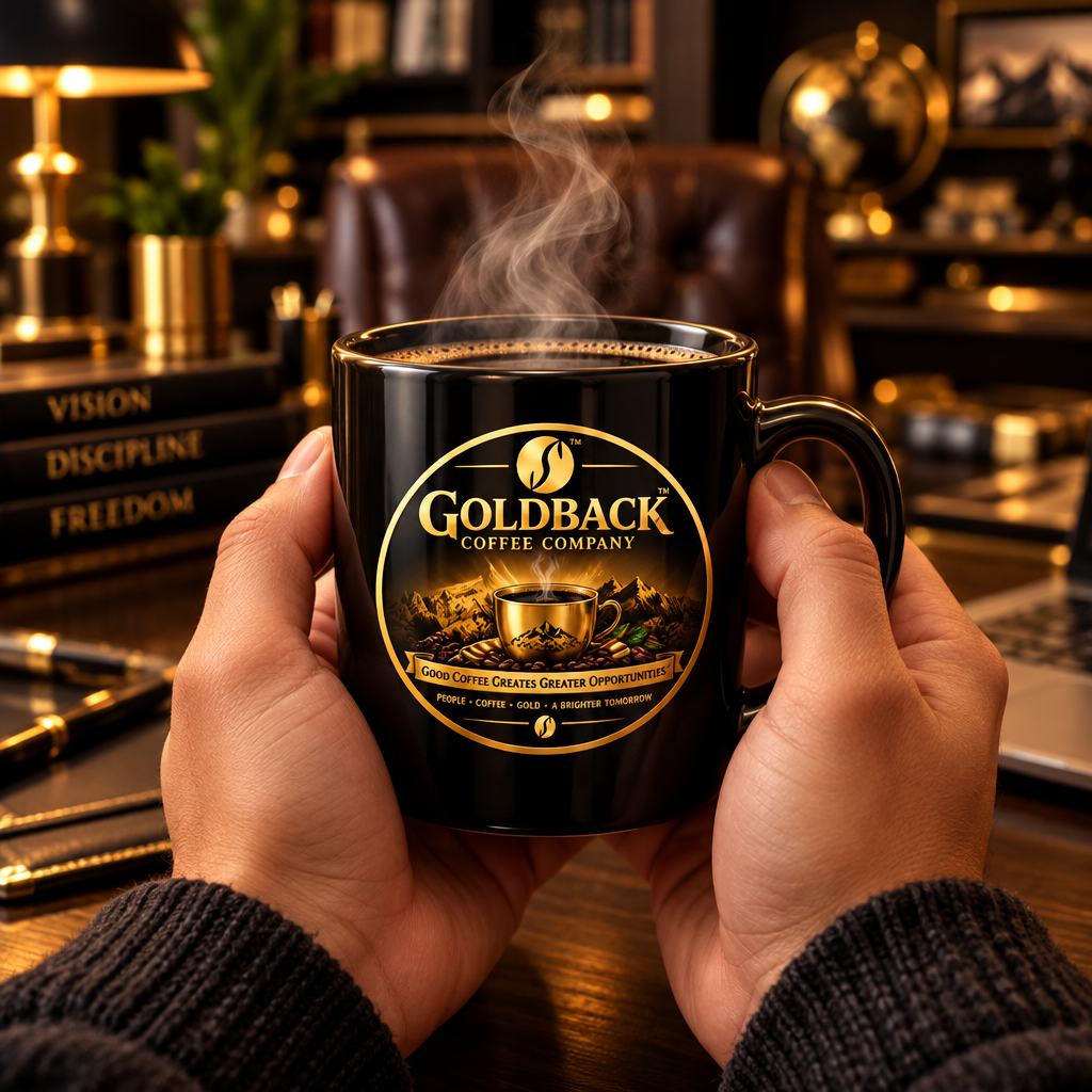 Goldback Mug Lifestyle Hands